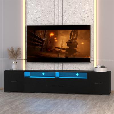 TV Console with Storage Cabinets, Remote, APP Control Long LED