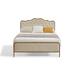 Light Camel Sponge Soft Bag Backrest Metal Bed Frame Elegant Atmosphere Sleeping Bed Solid Wood Ribs Slat Support - Queen