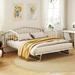 Curved Backrest Twin Metal Daybed Frame Platform Bed with Wheels