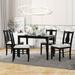 5-Piece Minimalist Style Dining Table Set, Wooden Rectangular Dining Table and 4 Upholstered Chairs