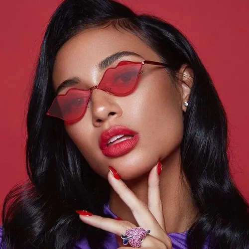 2019 Vintage Red Lip Sonnenbrille Frauen Auge Sonnenbrille für Frauen Sonnenbrille Retro Weibliche