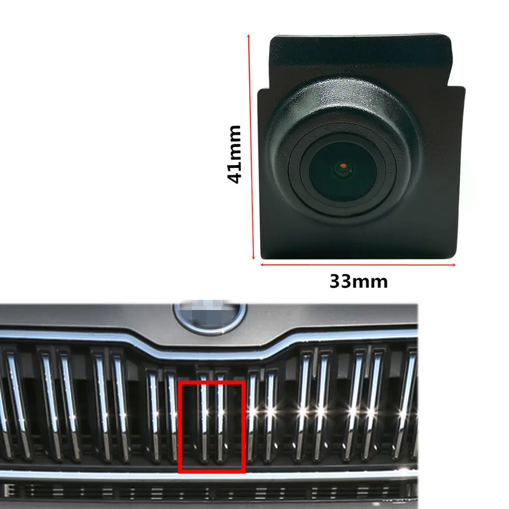 YIFOUM HD CCD Auto Front View Parkplatz Nachtsicht Positive Wasserdicht Logo Kamera Für Skoda Kodiaq 2016 2017 2018 2019 2020 Image