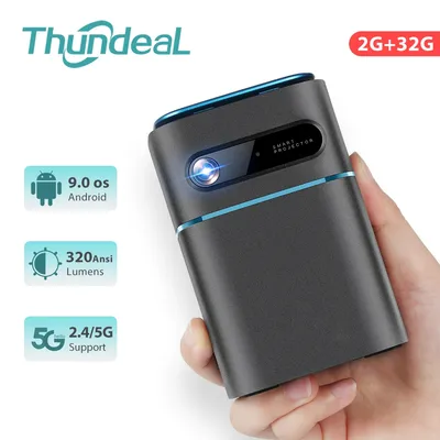 ThundeaL 2K 4K Mini DLP Projektor Tragbarer Pico Smart Android 9 Wifi Projektor BW-VT2 Heimkino Kino 3D Video Proyector Image