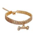 Farfi Pet Collar Bone Pendant Jewelry Accessories Eco-friendly Fashion Copper Dog Kitten Necklace for Festival (Golden M)