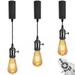 FSLiving Adjustable Height H Type Track Lighting Glossy Black DIY E26 Track Light Heads Lamp Industrial Stytle Smart Edison Bulbs 2200K-6500K Track Mount Timer for Dinning Sloped Ceiling - Set of 3