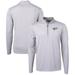 Men s Cutter & Buck Gray/White North Texas Mean Green Big & Tall Virtue Eco Pique Micro Stripe Recycled Quarter-Zip