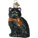 Kitty Glass Black Cat Spooky - One Ornament 3.5 Inches - 26033 - Black