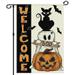 Halloween Ghost Cat Boo Garden Flag 12x18 Inch Small Double Sided Burlap Welcome Holiday Outside Yard Decoration (Ghost Cat Boo)