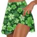 KANY Clover Print Green Skirt Women Women s Fashion St Patrick Printed Casual Sports Fitness Running Yoga Tennis Skirt Pleated Short Skirt Shorts Half Skirt Green Skirts For Women Green/4XL