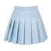 hcuribad Skirts for Women Mini Skirt Women s Fashion High Waist Pleated Mini Skirt Slim Waist Casual Tennis Skirt Summer Dresses Casual Dresses Womens Dresses Sky Blue Dress XS