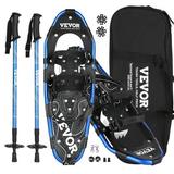 Vevor 25 in. Light Weight Snowshoes - Aluminum Alloy Frame Terrain Snow Shoes Snowshoes Set with Trekking Poles & Carrying Tote Bag Fully Adjustable Bindings Blue