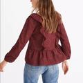 Madewell Tops | Madewell - Eyelet Pompom Top | Color: Pink/Red | Size: S