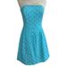 Lilly Pulitzer Dresses | Lilly Pulitzer Caitlin Dress Mini Strapless In Shorely Blue Lace Sz 6 (17) | Color: Blue | Size: 6