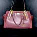 Coach Bags | Coach Dreamer 36 Border Rivets Mixed Leather Oxblood Satchel Bag | Color: Gold | Size: Os