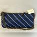 J. Crew Bags | J. Crew Blue Silk Striped Mini Demi Bag With Bronze Chain Strap Nwt | Color: Blue | Size: Os