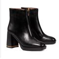Tory Burch Shoes | Hptory Burch Ruby Zip Ankle Black Heel Booties Size Us 6.5 | Color: Black/Gold | Size: 6.5