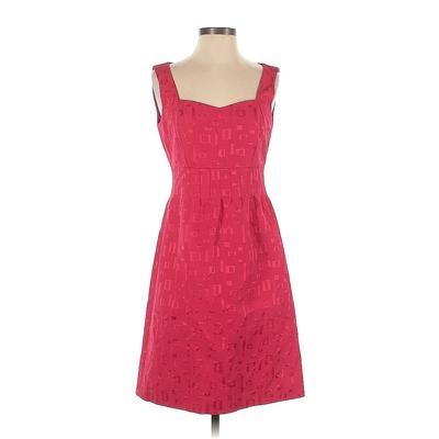 Tahari by ASL Casual Dress - A-Line Sweetheart Sleeveless: Red Print Dresses - Women's Size 4