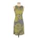 Amy Matto Casual Dress - Sheath: Green Print Dresses - Women's Size 0