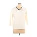 Lands' End 3/4 Sleeve T-Shirt: Ivory Tops - Women's Size Large
