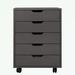 Inbox Zero Magen 19.5" Wide 4 Or More. - Drawer Filing Storage Cabinet Wood in Black | 26.5 H x 19.5 W x 16.5 D in | Wayfair