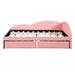 Red Barrel Studio® Desilien Daybed Upholstered/Faux leather in Pink | 27.8 H x 57 W x 79 D in | Wayfair 5FD77E5B20E34C60991BD7B04A791A19