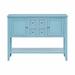 Red Barrel Studio® Cambridge Series Ample Storage Vintage Console Table w/ Four Small Drawers & Bottom Shelf For Living Rooms in Blue | Wayfair