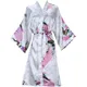 InjSatin-Robe de Demoiselle d'Honneur à Fleurs pour Femme Kimono Court Peignoir de Nuit en IQUE