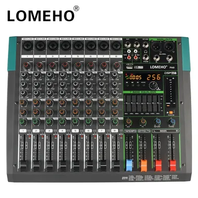 LOME00-256 Console Assad à effets numériques 6/8 canaux table sonore 48V professionnelle