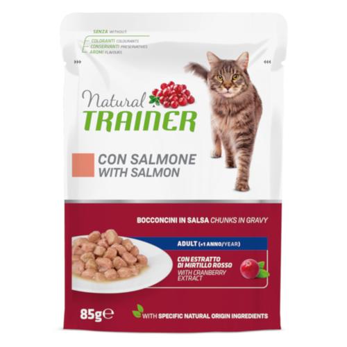 12x85g Natural Trainer Adult Lachs Nassfutter Katze