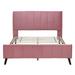 Queen Size Velvet Upholstered Platform Bed Headboard Bed Frame 3-dimension Structure Footboard,Pink