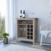 Bar Cabinet Castle, One Open Shelf, Six Wine Cubbies, Light Gray Finish,High quality and durable