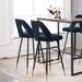 Set of 2 Modern Contemporary Velvet Upholstered Bar Stool with Nailheads