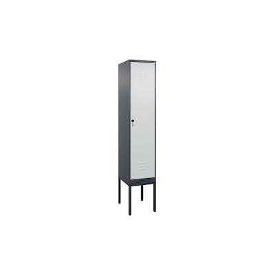 C+P Spind Classic PLUS, Gestell, 1 Abteil, HxBxT 212x40x50cm, Sicherheitsdrehriegel, Anthrazit/Hellgrau von PROREGAL Image