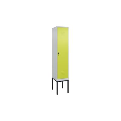 C+P Spind Classic PLUS, Gestell, 1 Abteil, HxBxT 212x40x50cm, Sicherheitsdrehriegel, Hellgrau/Clowngrün von PROREGAL Image