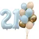 1 Satz Baby Blue Serie Latex Luftballons Nummer/Herz folie Luftballons für Jungen alles Gute zum