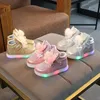 Kinder Led Turnschuhe Mädchen Glowing Kinder Schuhe für Mädchen Leuchtende Mädchen Turnschuhe Baby Kind Schuhe mit Hintergrundbeleuchtung Sohle
