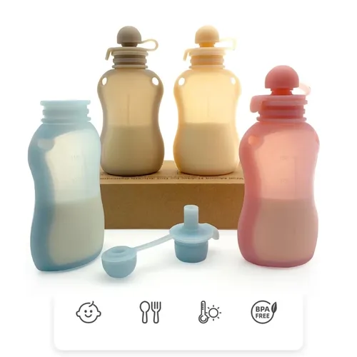 Bpa frei Silikon Babynahrung beutel wieder verwendbare nachfüllbare Milch Aufbewahrung tasche bequem