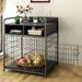 Dog Crate for Small Dogs Black Furniture Dog Crate Small Dog Kennel Indoor Heavy Duty Wood Dog Cage Table with Drawers Storage Sturdy Metal Inner Size: 26.4 L x 19.5 W x 19.5 H