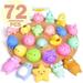 Mochi Squishy Toys 72Pcs/set Party Favors for Kids Cat Dolphin Squishy Squeeze Stress Relief Toys Mini Mochi Kawaii Animal Party Novelty Toys Boy Girl Birthday Gift Random