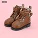 PU Leather 4 Colors Chain Decoration Differents Color Play House Accessories 1/6 Doll Boots Leather Shoes BROWN