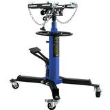 Vevor 1100 lbs Capacity Hydraulic Telescopic Transmission Jack 2-Stage Floor Jack Stand with Foot Pedal Blue
