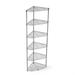 Pouseayar 6 Tier 600lbs Capacity Heavy Duty Corner Wire Shelving Unit Metal Shelf Pentagonal Corner Storage Rack with Shelf Liners for Kitchen Garage Office Chrome