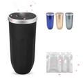 2PCS Car Trash Can with Lid Car Trash Can Cup Holder with 3 Fragrance Tablets Press to Open Vehicle Trash Bin Black