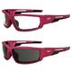 Global Vision Sly Padded Motorcycle Glasses for Women Sunglasses 2 Pair Pink Metallic Frames w/Smoke & Clear Lenses