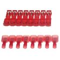 RuiLing 100 PCS Self-Stripping T-Tap Electrical Connectors Wire Quickly Splice Connector and Insulated Male Quick Disconnect Terminals (Red)