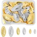 72Pcs 3 Sizes Iron Fishing Lures 2 Colors Fishing Attractor Spinner Blades Horse Eye with Fish Scale Pattern Deep Cup Spinner Blades Spoons Rigs for Freshwater Saltwater Fishing