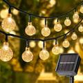 Solar String Lights Outdoor 50 Led 23 Feet Crystal Globe Lights with 8 Lighting Modes Waterproof Solar Powered Patio Lights for Garden Yard Porch Wedding Party Decoration (warm yellow)