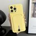 Feishell Compatible with iPhone 12 Pro Max Back Card Holder Wallet Cover Ultra Slim Thin Flexible TPU Gel Rubber Soft Silicone Shock-Absorbing Protective Phone Case for iPhone 12 Pro Max Yellow