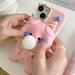 Pink Pig Phone Case Compatible with iPhone 15 Pro Max Cute 3D Cartoon Piggy Funny Animal Blowing Bubbles Shockproof Silicone Soft Case