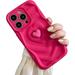 Hot Pink Heart Phone Case Compatible with iPhone 14 Cute Aesthetic 3D Sweet Cool Hot Pink Love Heart Phone Soft Cases for Women Girls